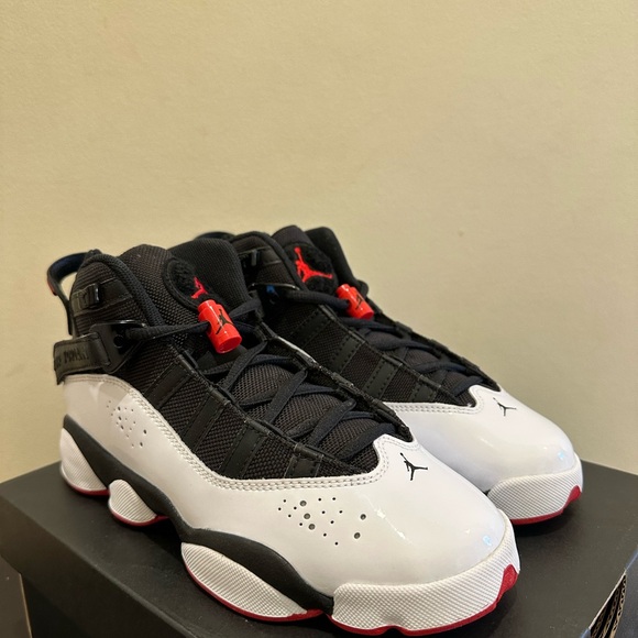 NIB $135 Jordan 6 Rings 323419 067 Black | University Red | White - Picture 2 of 6